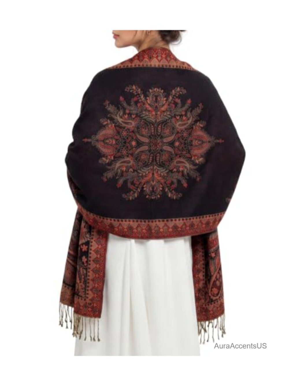 Pashmina Shawl Wrap Evening Dress Scarf Woven Tassel Women